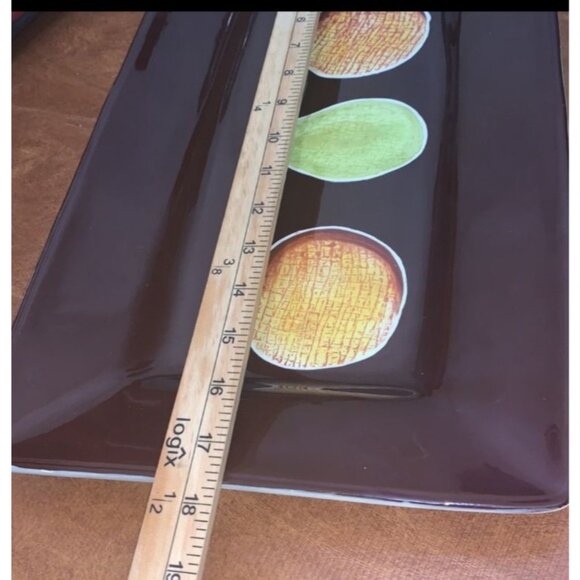 Rectangular Blue Tulip Harvest Platter By Laurie Gates - Picture 6 of 6